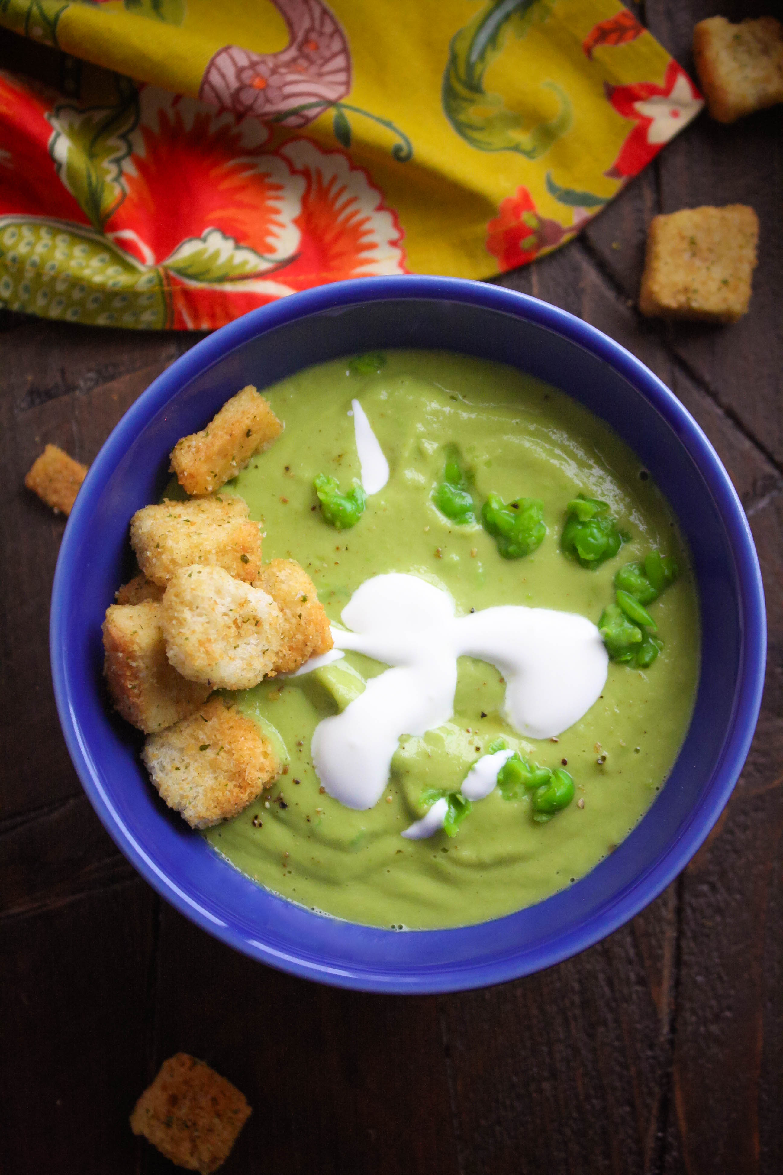 Warm Avocado and Pea Soup is a tasty dish that's perfect for the spring. Warm Avocado and Pea Soup is vegetarian and so tasty for your next meal!