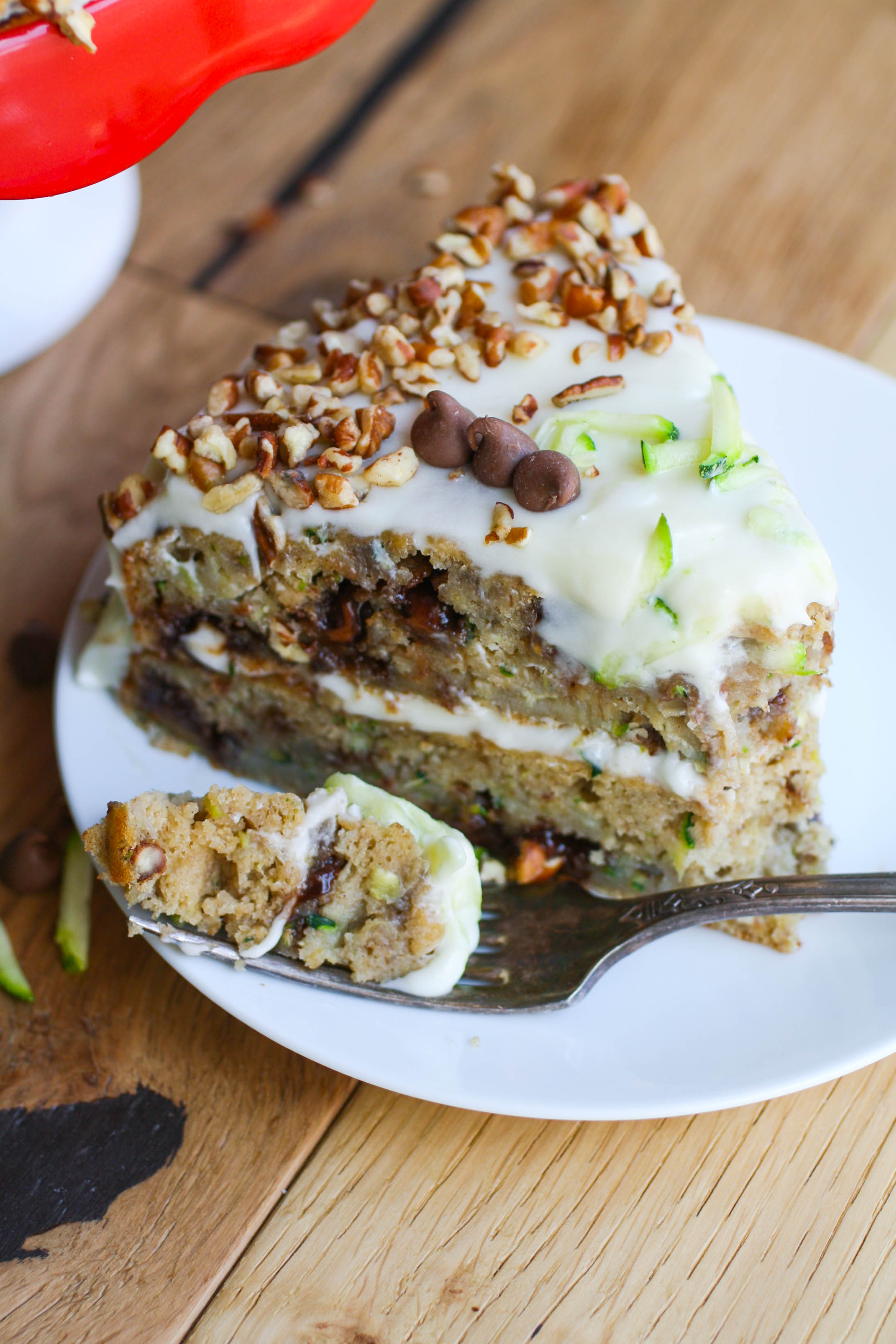 Zucchini-Banana Cake with Cream Cheese Frosting is a cake you'll love! This dessert is quite a treat!