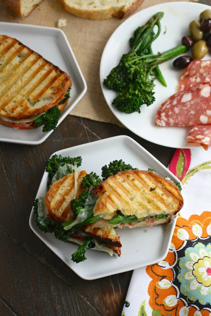 These Broccolini, Salami and Provolone Panini are in no way wimpy, and totally delicious!