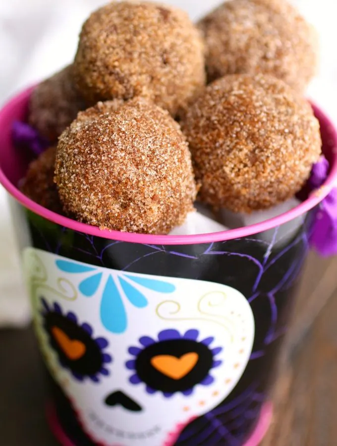 You'll want a whole basket of these tasty Cinnamon-Sugar Coated Chocolate Donut Holes!