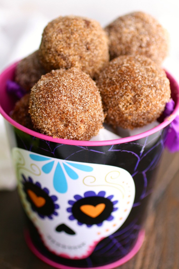 You'll want a whole basket of these tasty Cinnamon-Sugar Coated Chocolate Donut Holes!