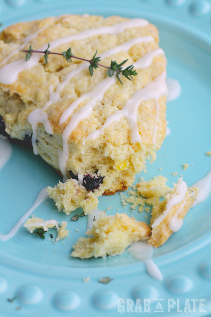 Use a fork or bite right into these delightful and easy-to-make Blueberry & Lemon-Thyme Scones!