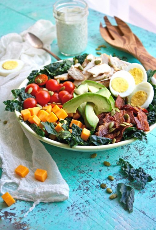 Kale Cobb Salad with Buttermilk Ranch Dressing