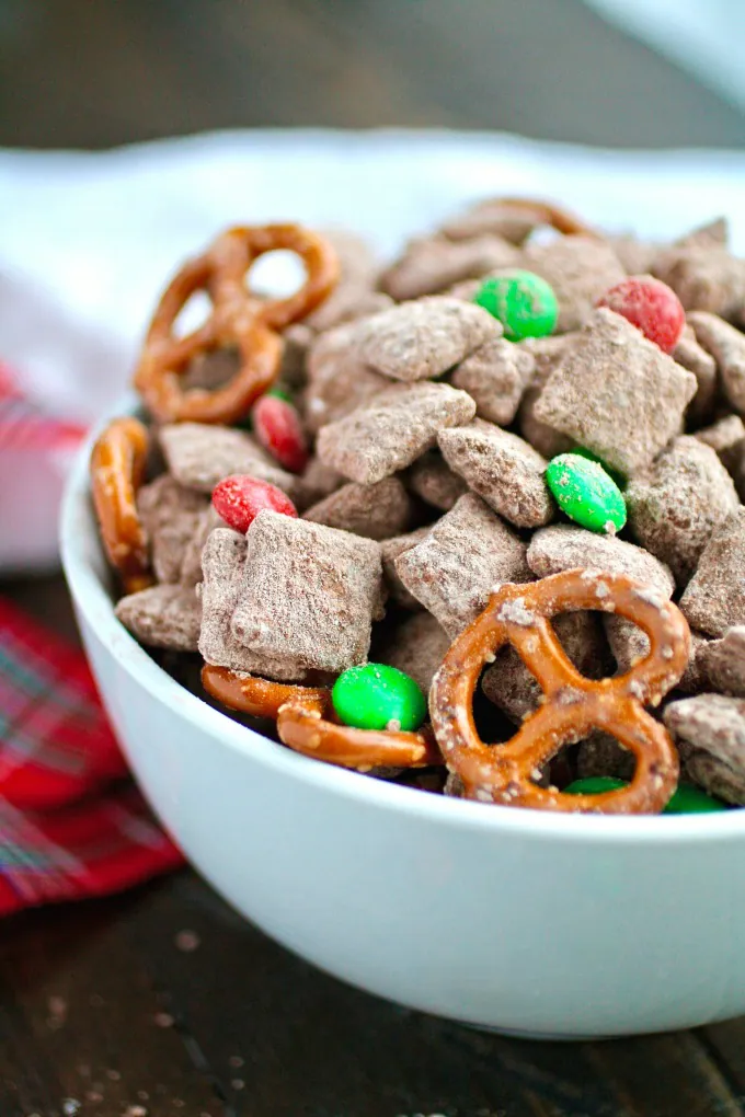 Set out a bowl of Chocolate-Cinnamon Reindeer Chow and watch it disappear!
