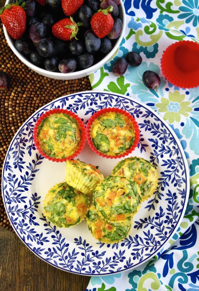 Curried Sweet Potato-Spinach Egg Muffin Cups are a fun addition to any meal. You'll love the flavors!