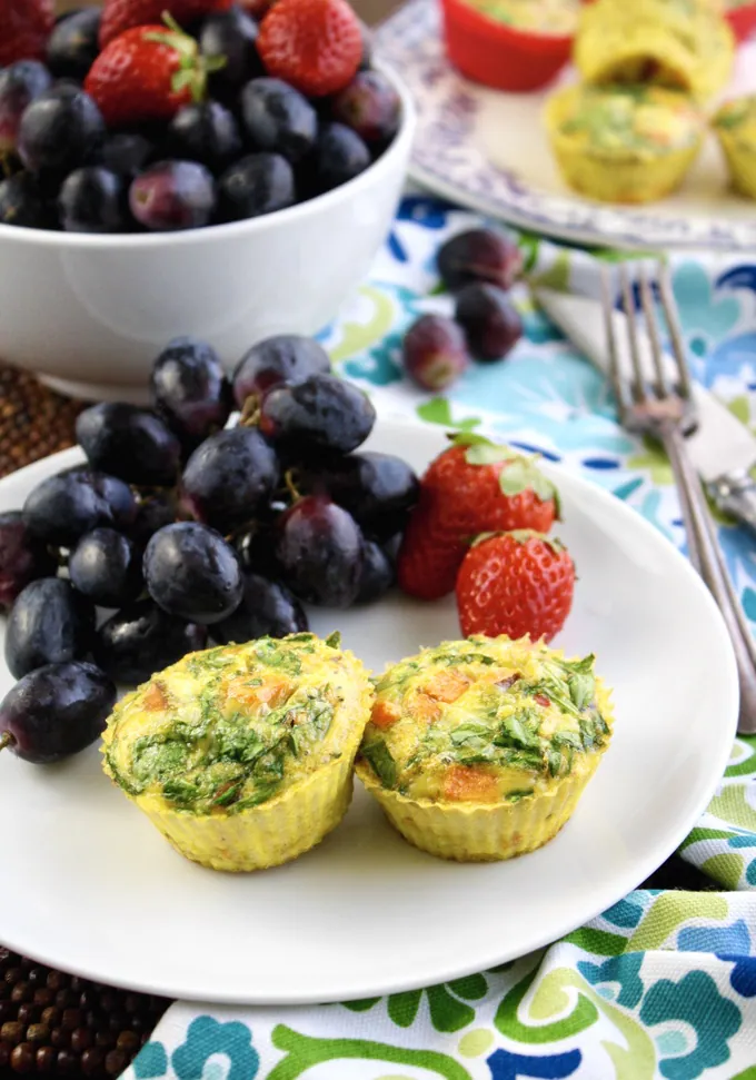 Curried Sweet Potato-Spinach Egg Muffin Cups are fun for any meal. They're filling and flavorful!
