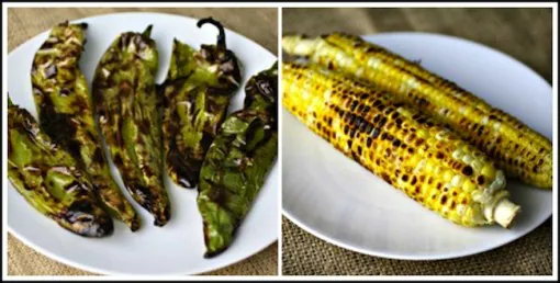 Roasted chiles and corn