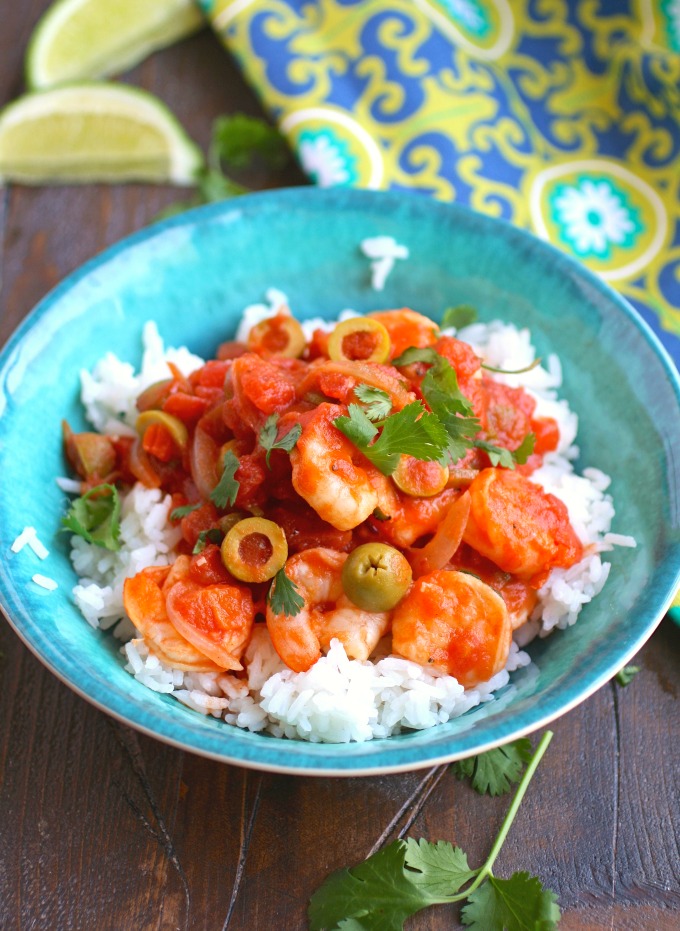 A bowl of Shrimp Veracruz for dinner is a definite winner!