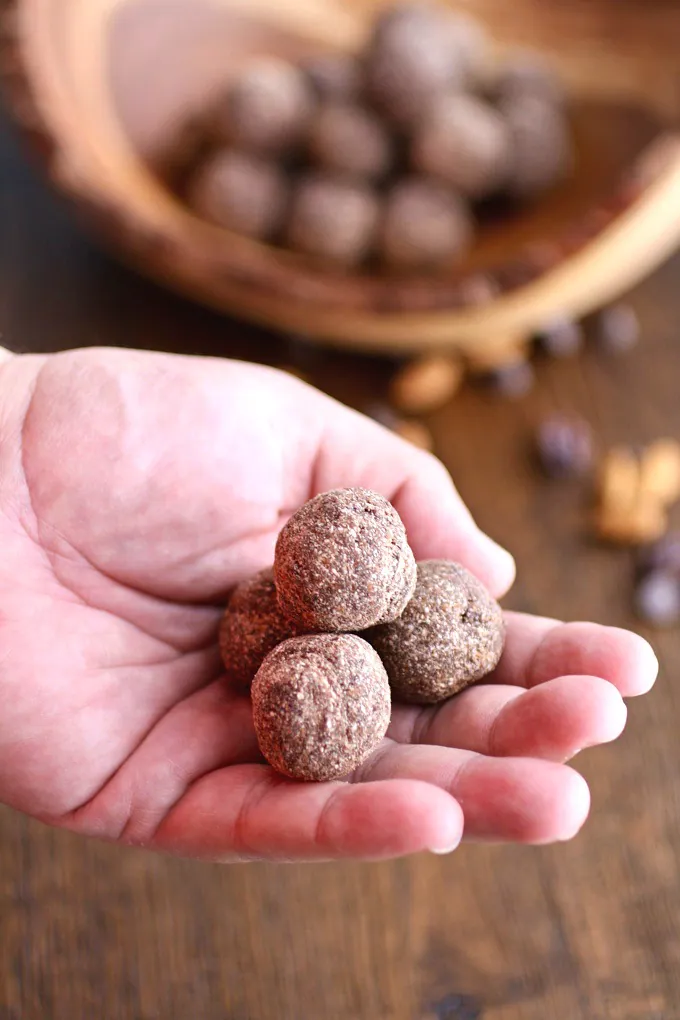 Homemade Larabar Cherry Chocolate Chip Bites are easy to make at home. A healthy snack, you'll love that there are only a few ingredients needed!