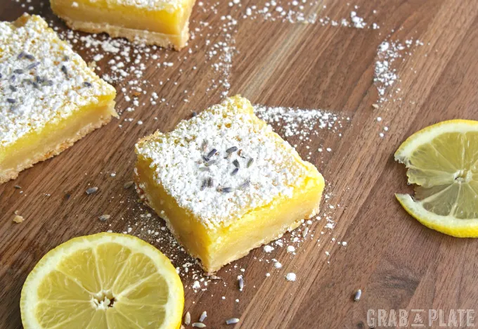 Lemon Squares with Lavender & Limoncello make a fabulous dessert!