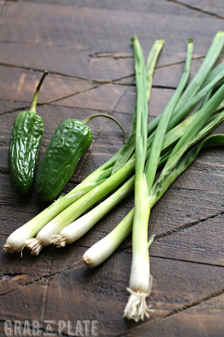 Don't waste "ugly" produce! Slightly shriveled jalapenos and drying green onions are perfect for a tasty dip!