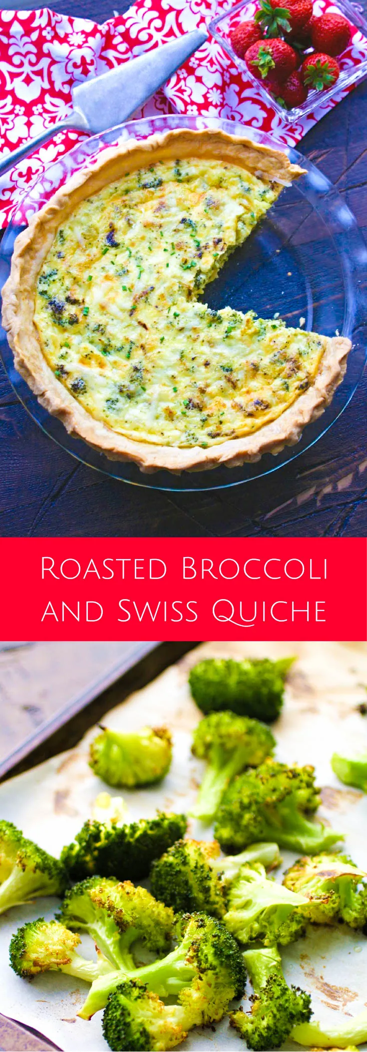 Roasted Broccoli and Swiss Quiche is a delightful dish for a special brunch, or for dinner. Roasted Broccoli and Swiss Quiche is an easy-to-make, filling and flavorful meal.