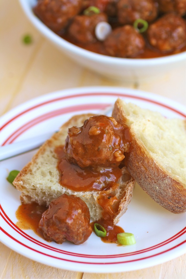 Spanish-style Meatballs served with artisan-style bread