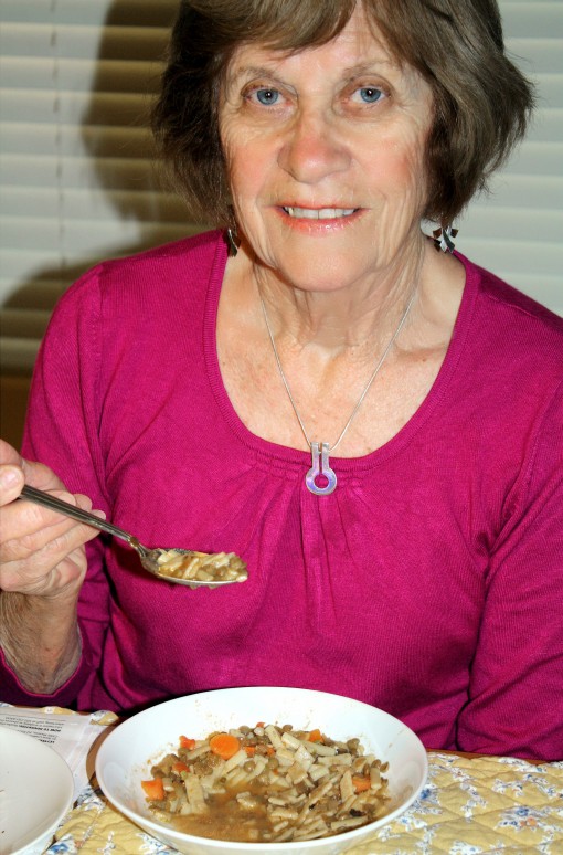 Retouched mom and soup