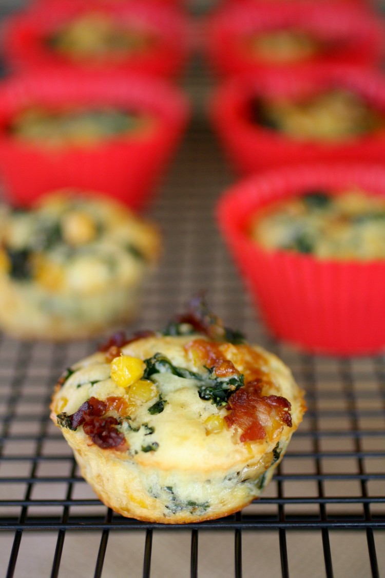 Kale, Corn and Pancetta Muffins