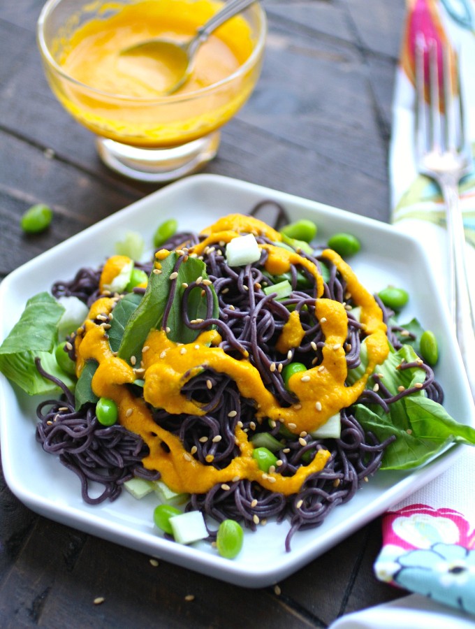 You'll love this easy-to-make Cold Noodle Salad with Carrot-Ginger Dressing!