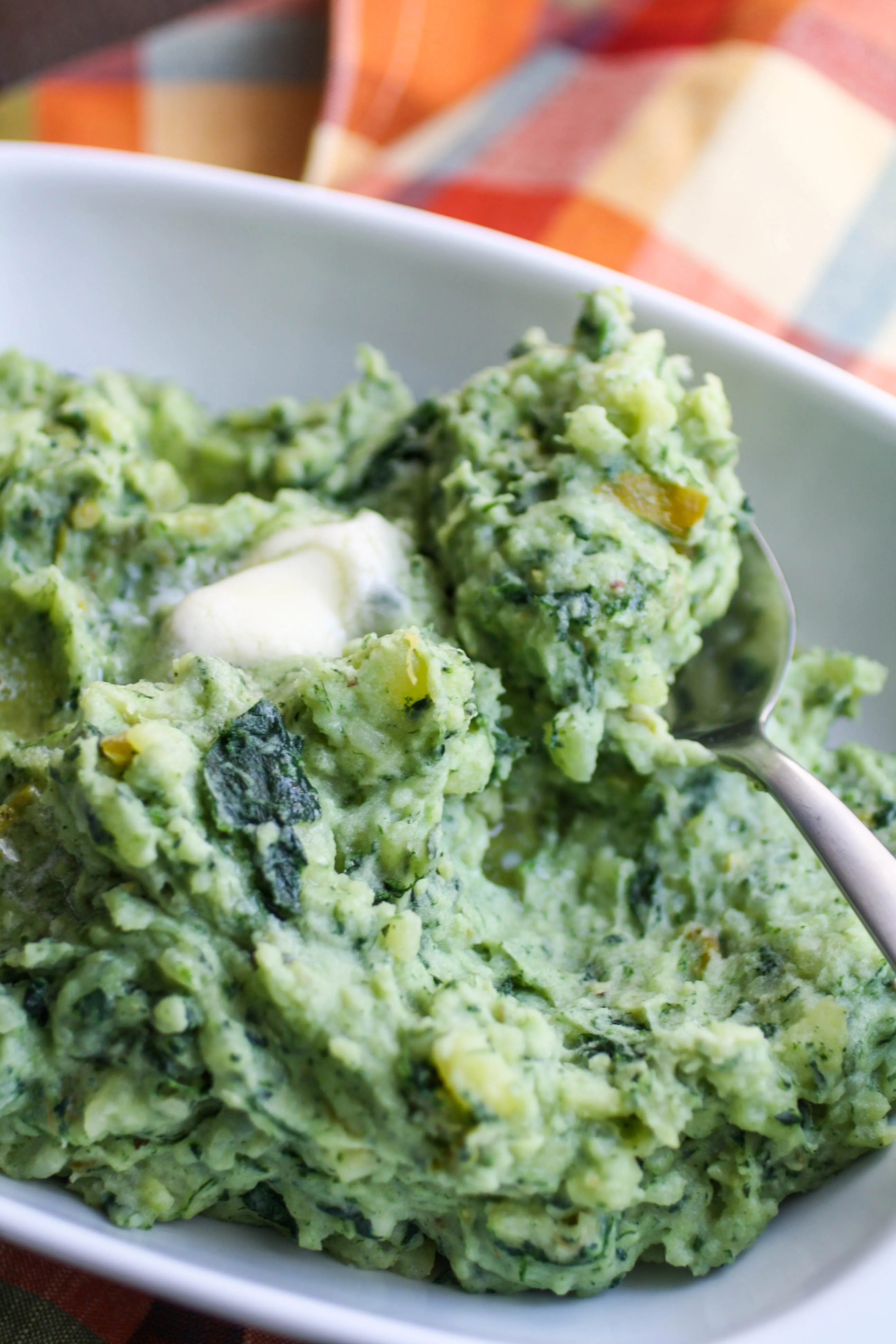 Southwestern Kale Colcannon makes a great side to any main dish. The potatoes are complemented by kale and green chiles!