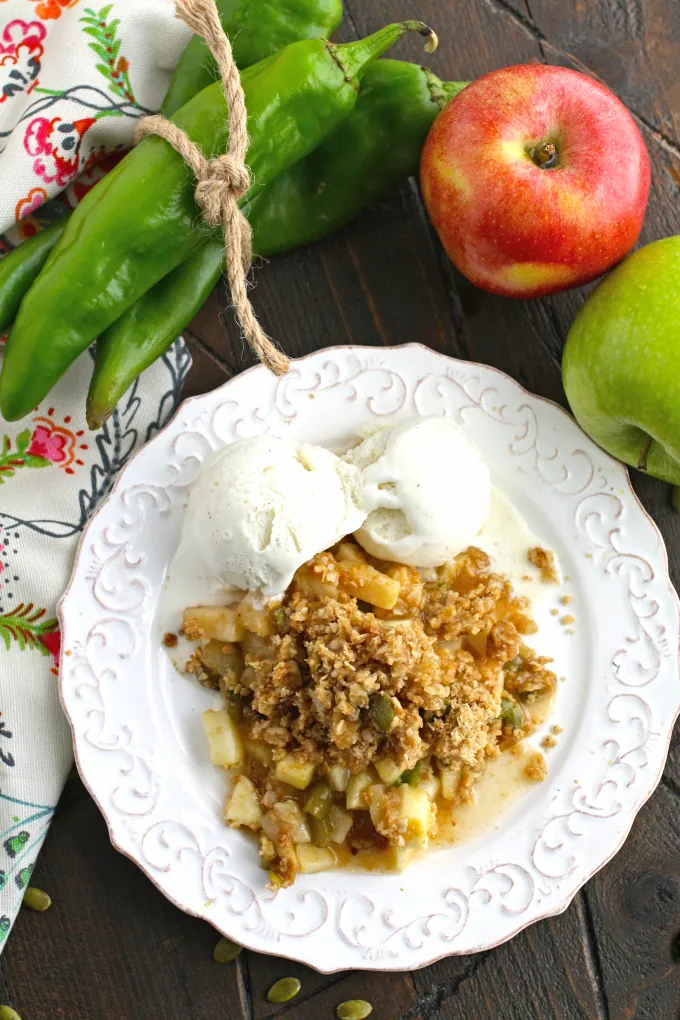 A plateful of a delicious dessert is always welcome! Enjoy Apple and Hatch Chile Crisp while you can get your hands on these flavorful chiles!