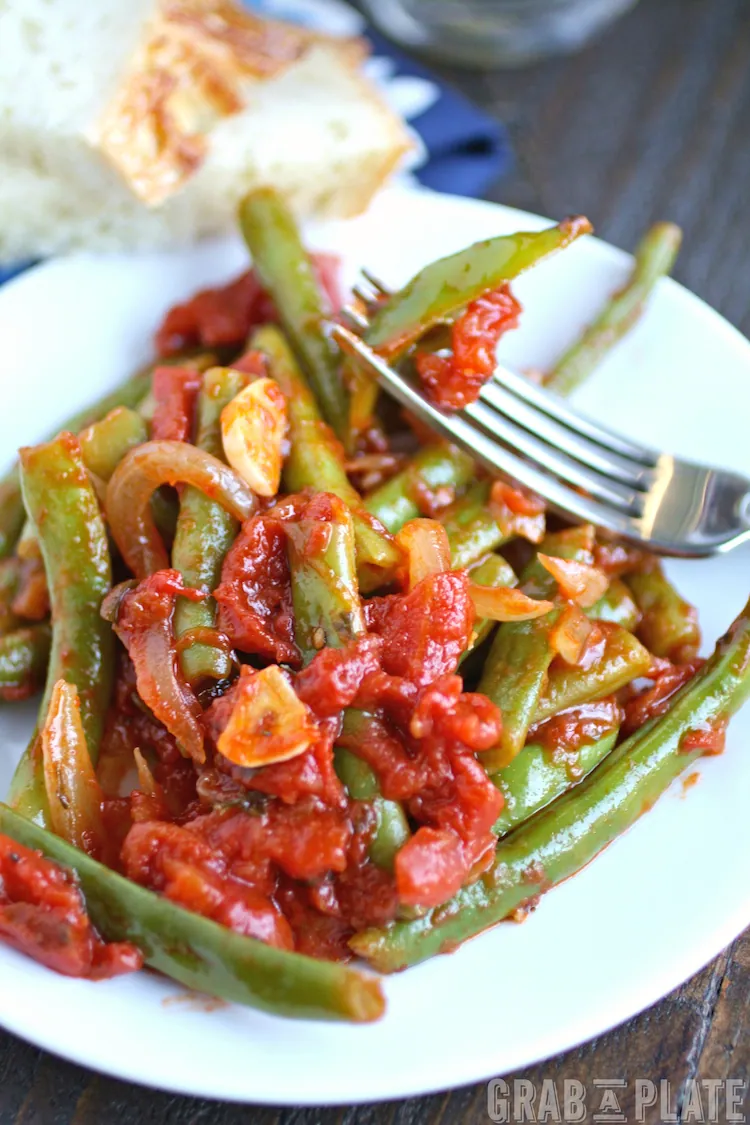 Dig your fork into Green Beans in Tomato Sauce. It makes a great side dish!