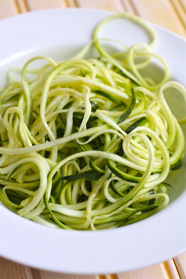 Zucchini Pasta with Fava Beans and Harissa Sauce