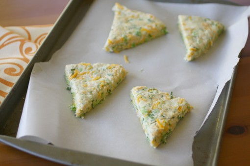 Ready to bake: Broccoli, Cheddar, and Chive Scones