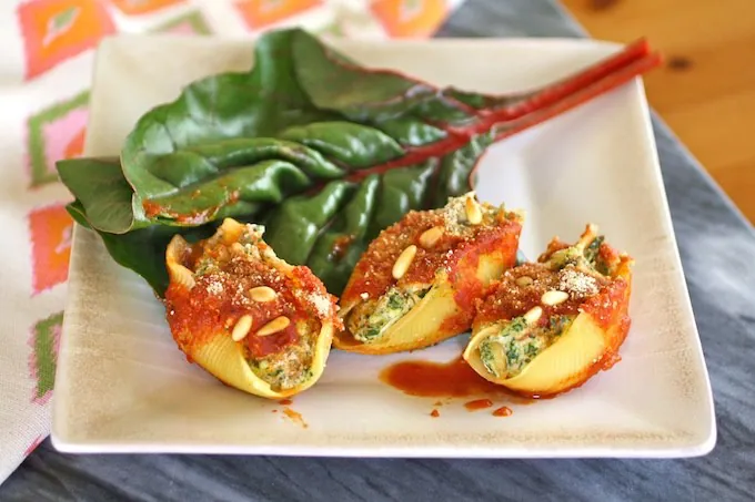 Go dairy-free on a Meatless Monday! Try Swiss Chard and Tofu Stuffed Shells for a tasty meal!