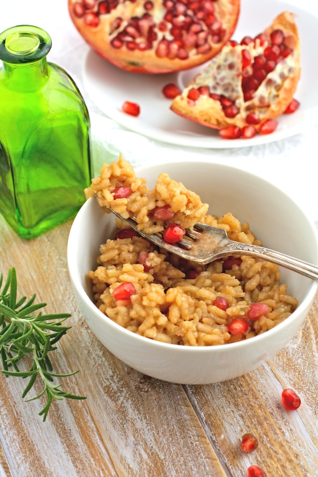 A bowl of Pomegranate-rosemary Risotto